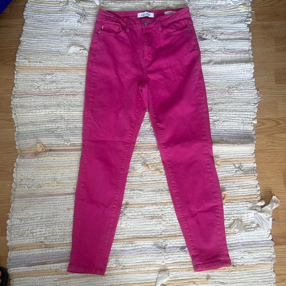 Judy Blue Hot Pink Slim Fit High Rise Stretch Skinny Jeans / Pants Size 7/28 - Picture 3 of 10